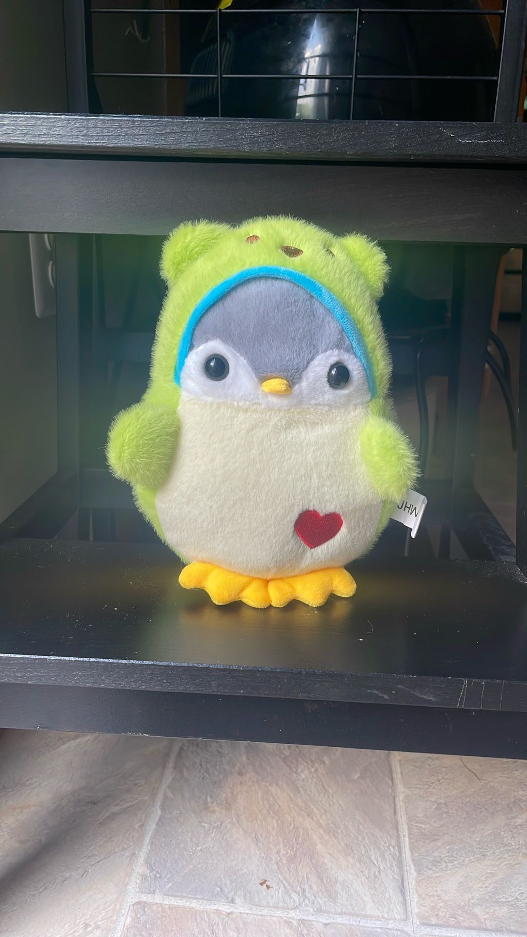 JHWH Cute Green Heart Penguin Bear Costume