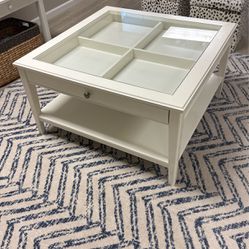 White And Glass Display Coffee Table 