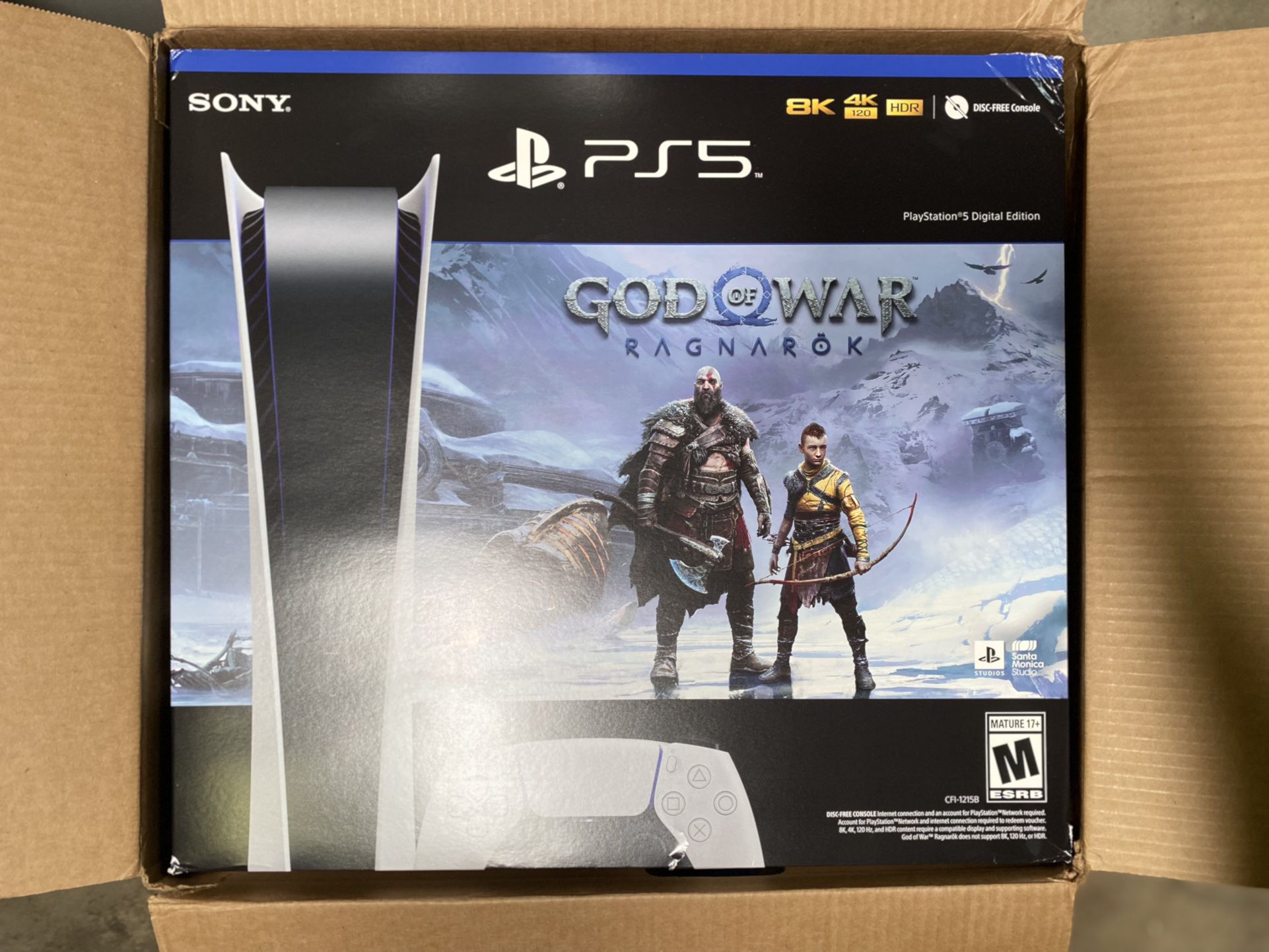PlayStation 5 PS5 Digital Edition Console - God of War Ragnarok Bundle In  Hand