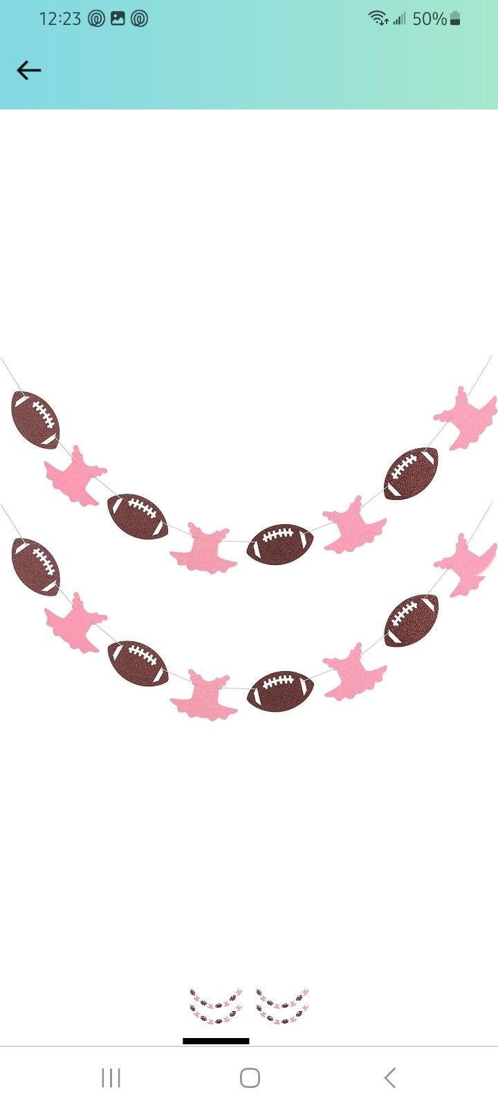 Touchdowns or Tutus Gender Reveal Banner Party Sign Glittery Garlands Dessert Bar Bunting - 2 Strands