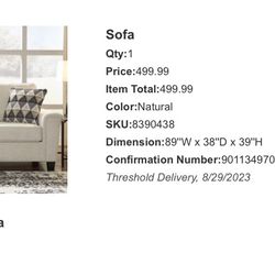 Ashley Cozy Beige Sofa Like New