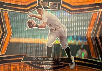 2025 Panini Select Konnor Griffin Orange Pulsar Prizm #78 (Concourse Level) numbered 37/49