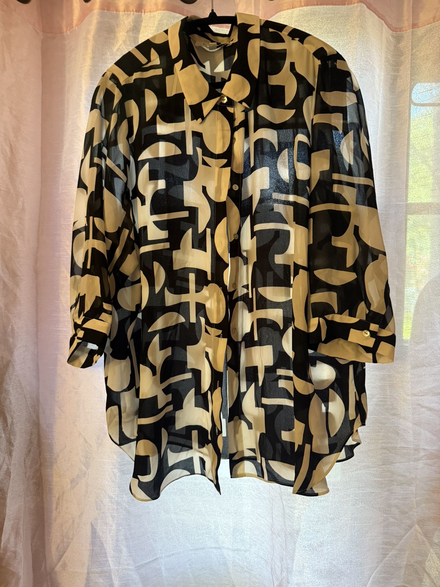 White And Black Blouse