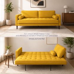 Nouhaus Module, Sleeper Sofa Bed Couch. 7ft Luxury Convertible Sofa Futon Bed with No Roll Together Latex. Pull Out Couch Bed for Bedroom Couch