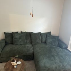 Large Velvet Couch w/ Chaise 