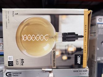Feit Electric G63 Amber Glass LED Pendant Light Kit 2000K Dimmable 6.5W 1-Pack