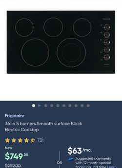 Frigidaire 36-in 5 burners Smooth surface Black Electric Cooktop