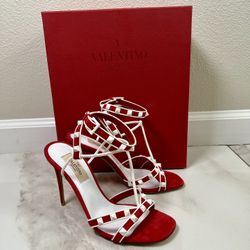 Valentino – Free Suede Studded Rockstud Stiletto Heel Sandal