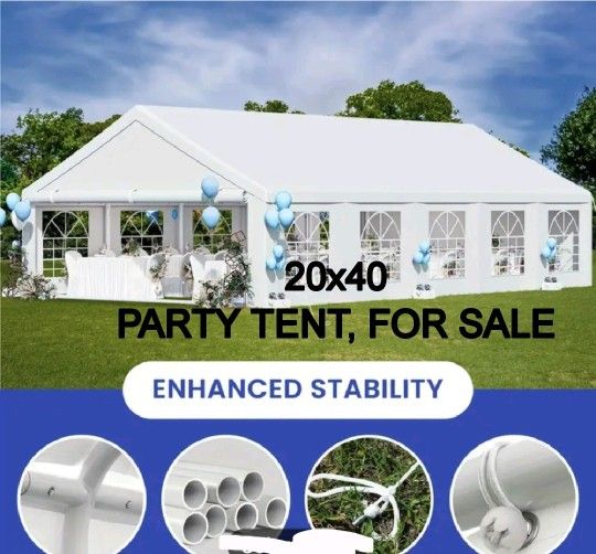 20'x40' Party Tent Heavy Duty Wedding Tent Event Shelter with Removable Sidewall Outdoor Gazebo Canopy for Birthday Party Wedding Eve
