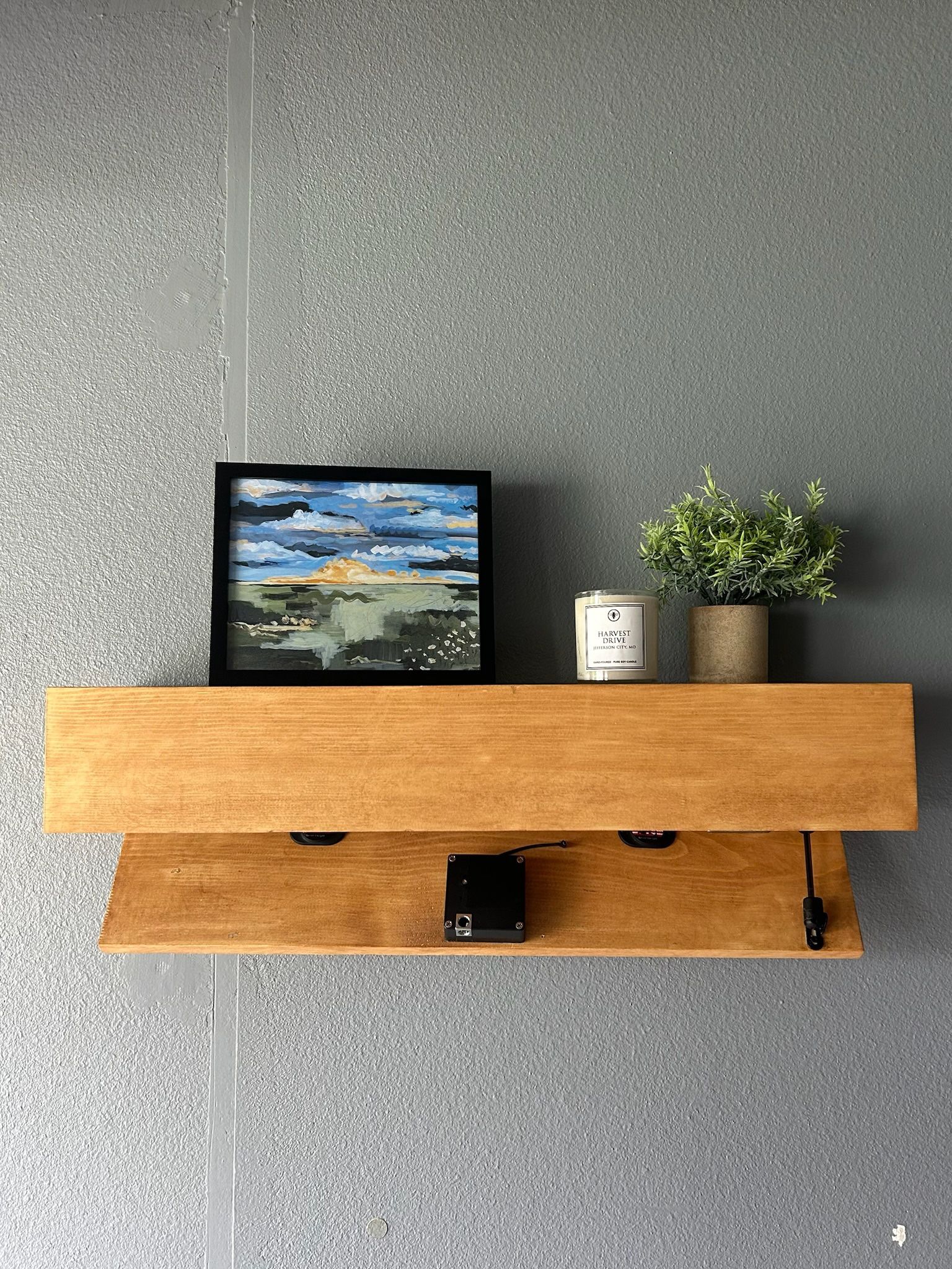 Hidden Concealment RFID Lock Floating Shelf