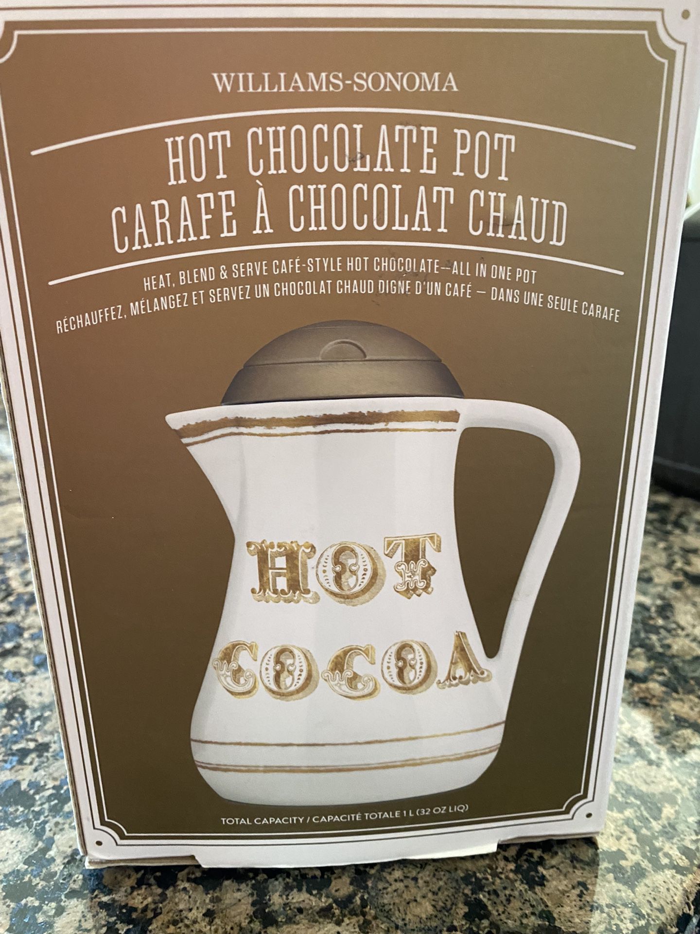 Williams-Sonoma Hot Chocolate Pot Carafe 32 oz Heat Blend Serve All In One  for Sale in Merced, CA - OfferUp