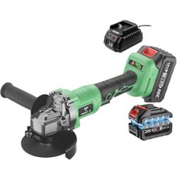 Brushless Angle Grinder Cordless, 3/8 Inch Battery Grinder Power Tools, Grinding, Polishing and Rust Removal, 4 Variable Speed