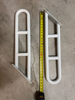 White Steel Grab Bars Set of 2