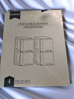 Vtopmart Stackable Drawer Organizers Four-Piece Set 20x10in 15cm Height