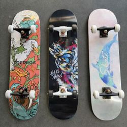 NEW $10 Each TOCDROA Full Size 31x8 Inch Wide Skateboard Skate Boarj 7 Layers Compressed Maple Wood 