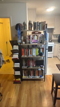 Black Metal 6-Shelf Bookcase