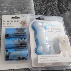 Dog Puppy Poop Bags Cleaning With Chew Toy 