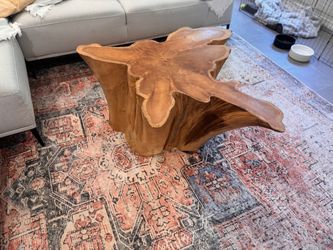 Solid Teak Root Live-Edge Coffee Table | One-of-a-Kind Wood