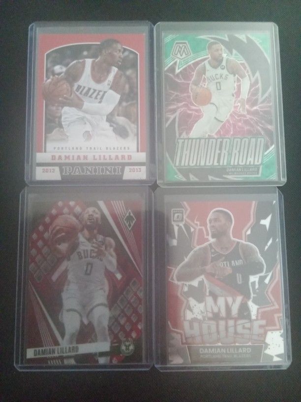 4 Card Damien Lillard Lot.