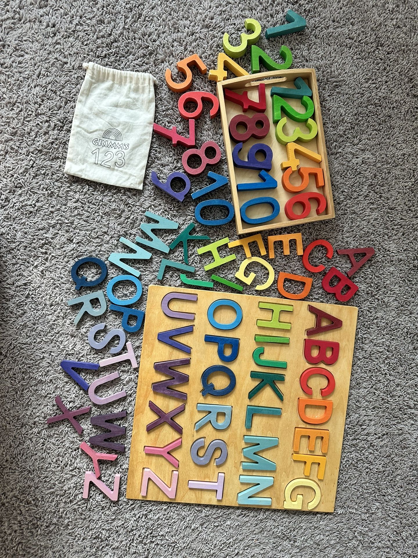 Grimm’s Wooden ABC Alphabet and Number Sets
