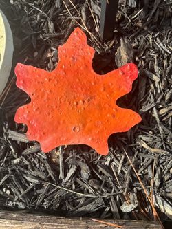 Concrete leaf garden decor