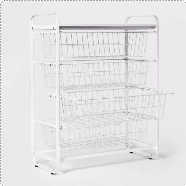 4 Drawer Metal Storage Organizer White Brightroom for Sale in Fontana