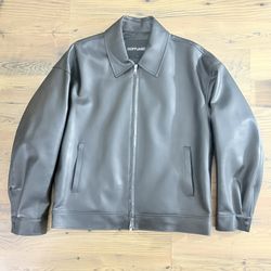 Doff Jason Zip up Leather Jacket Black Size small
