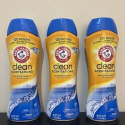 3pack ARM & HAMMER Clean Scentsations In-Wash Scent Booster, Laundry Scent Booster Purifying Waters scent, 24 Oz