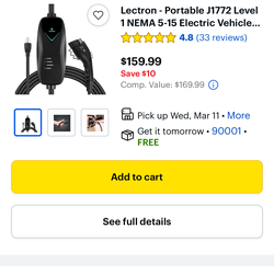 Lectron portable ev charger