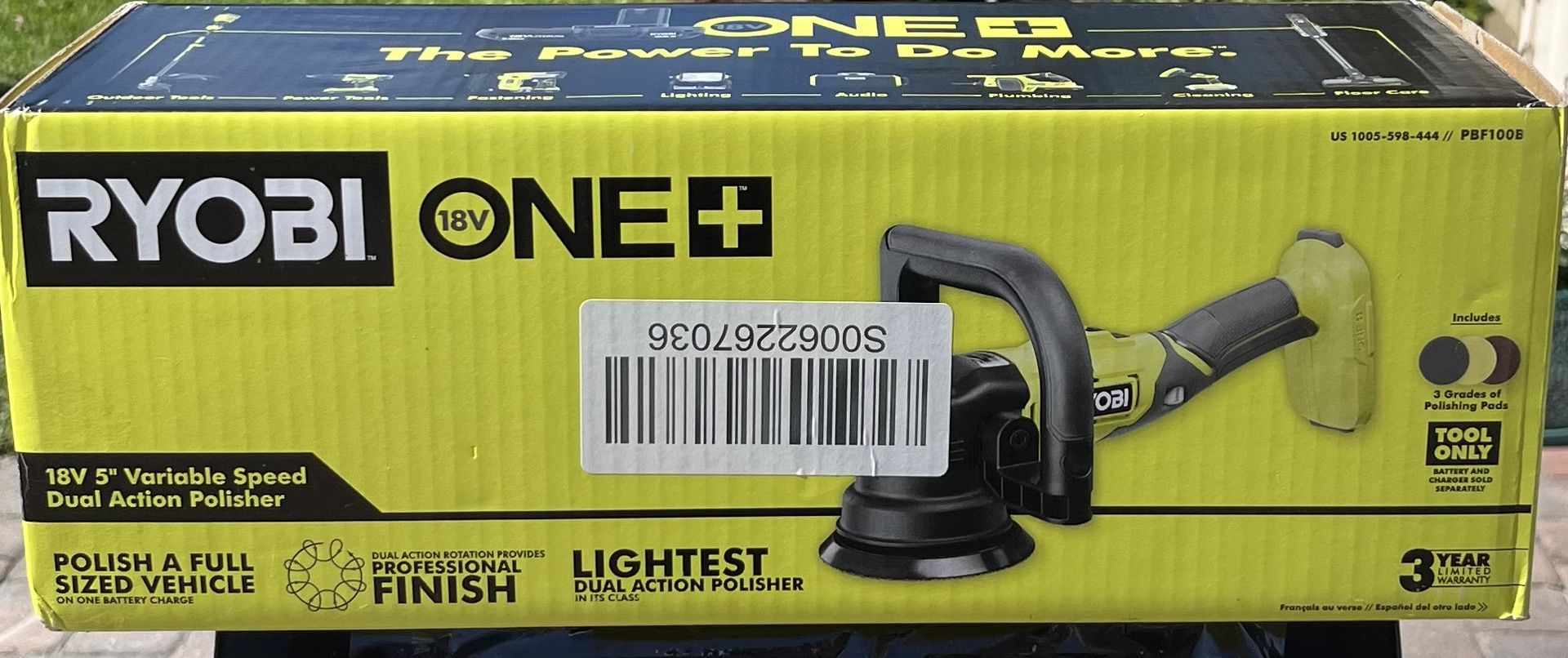 Ryobi 18 V 5” Variable Speed Dual Action Polisher