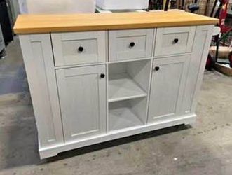 New Assembled Kitchen Island on Wheels Rolling Kitchen Island Cart with Drop Leaf