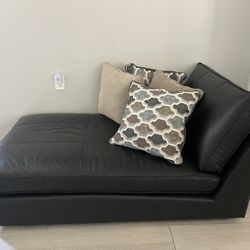 Black Leather Chaise Sofa