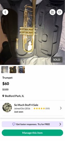 Trumpet with case
