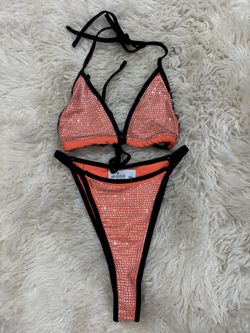 Two Piece Rave Women Small Orange