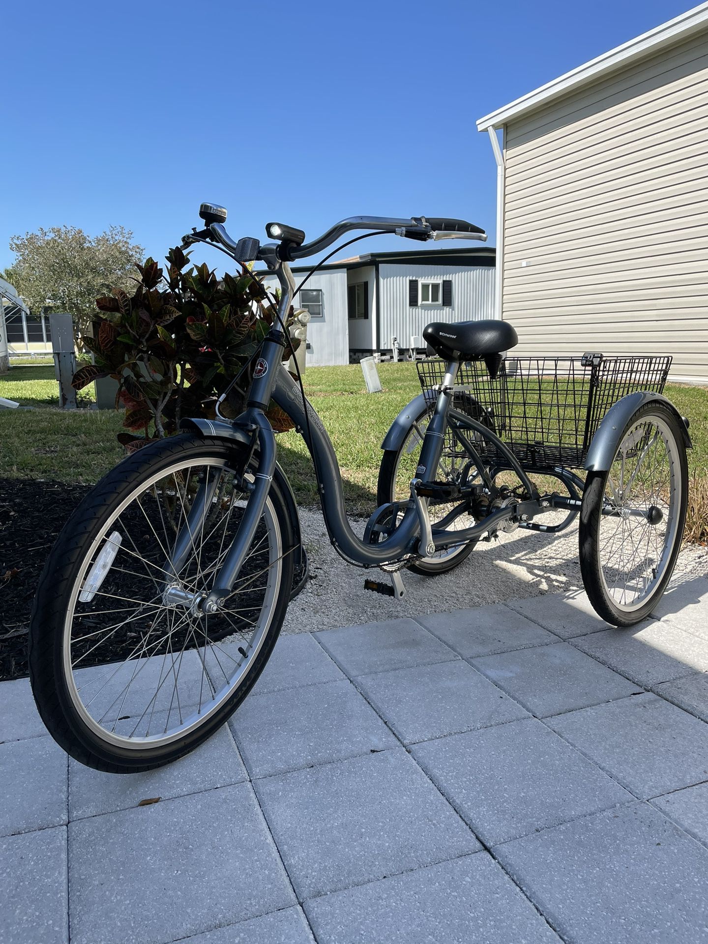 Schwinn Meridian Adult Tricycle 24” Single Speed W/cargo Basket 
