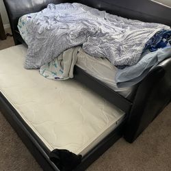 Leather Day Bed with Trundle