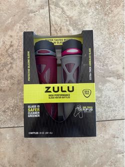 New Zulu glass water bottles
