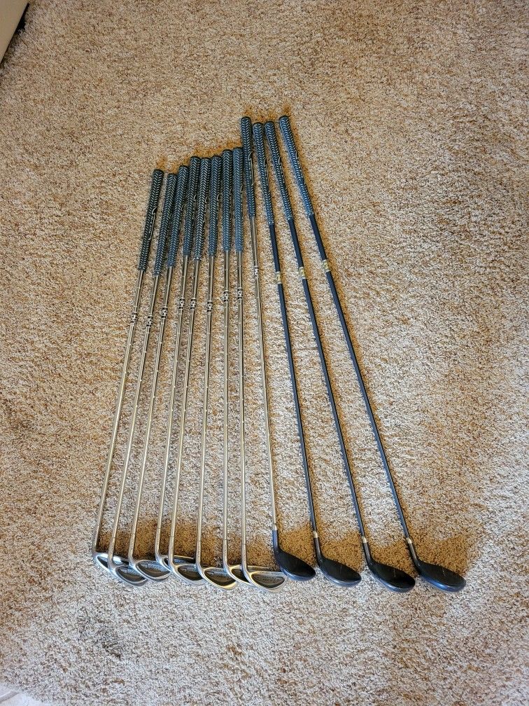Golden Ram RH Lady Laser Golf Club Set-1 3 5 7 Wood 3 4 5 6 7 8 9 Pitching Wedge