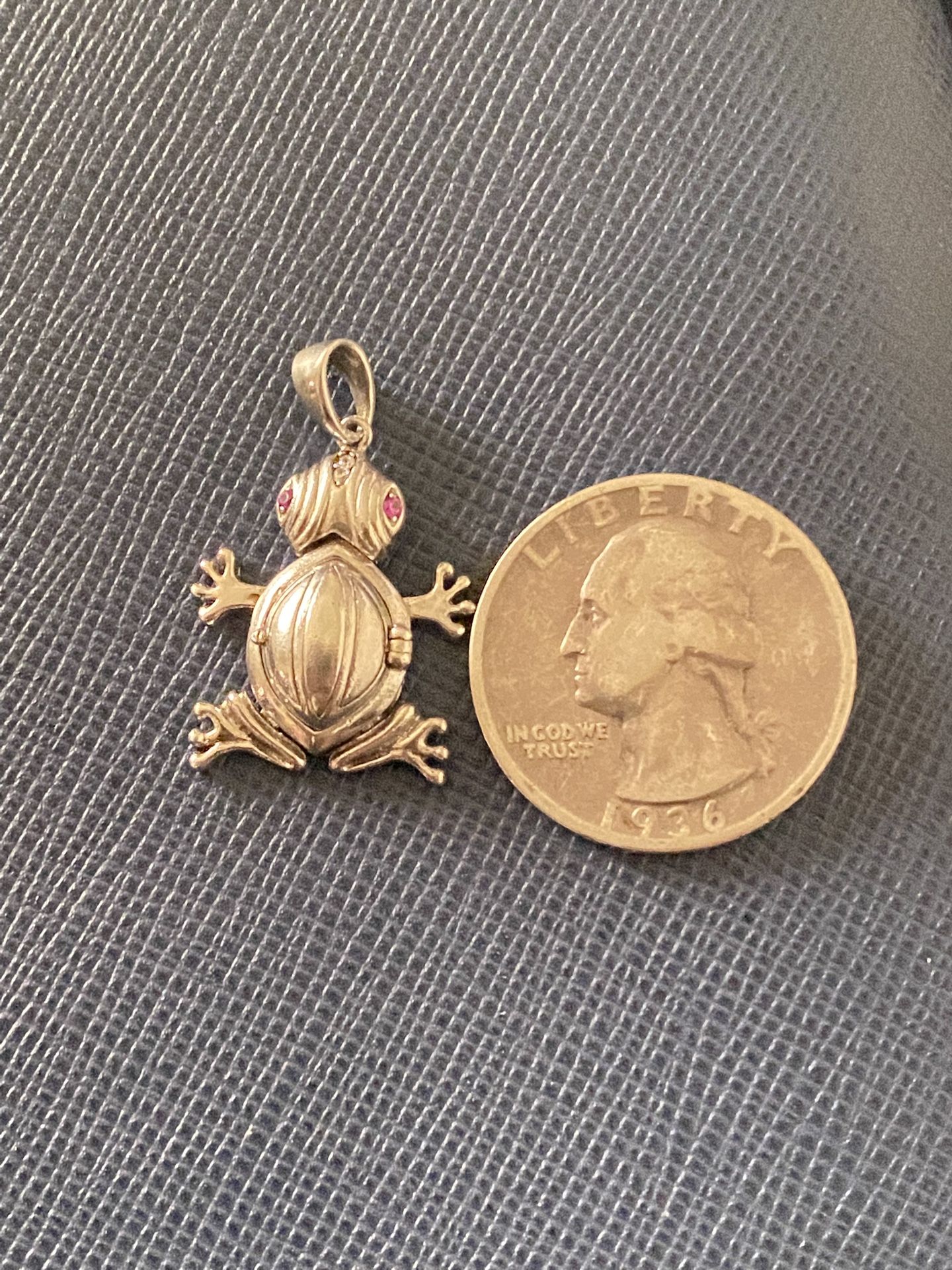 Sterling Moving Frog Locket