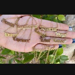 Zodiac Sign Gold Necklace 