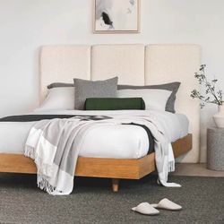 Article | Queen Platform Bed Frame | Basi - Oak | Delivery Available
