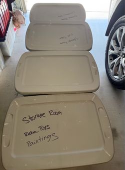 4 Sterilite 18 Gal Storage Totes Stackable Bin with Lid, Plastic Containers
