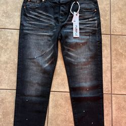 Black Purple Jeans Size 40