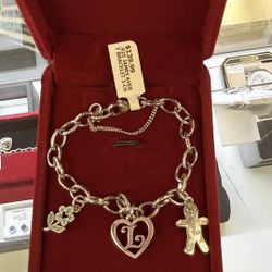 Small 6in James Avery Charm Bracelet with 3charms
