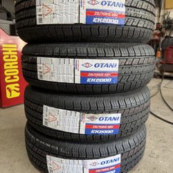 (4) - 215/70/15 Otani EK2000 All Season Tires