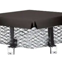 Master Flow 8 in. x 8 in. Galvanized Steel Adjustable Chimney Cap in Black