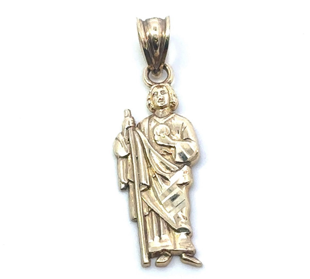 10k Yellow Gold Saint Jude Medal Pendant Charm Necklace GP3096890