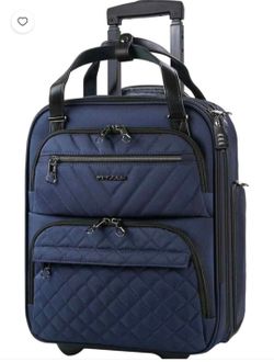 KROSER 16-Inch Quilt Underseat Carry on Luggage, Navy