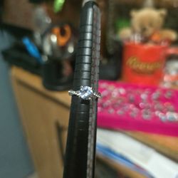 Size 5 Stunning White Sapphire Silver Promise Ring