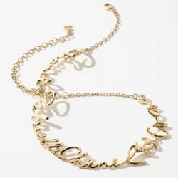 CHANEL Metal &diamantés Gold&crystal Necklace NEW